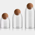 بانکه شیشه ای درب چوب پنبه ای ناتالی