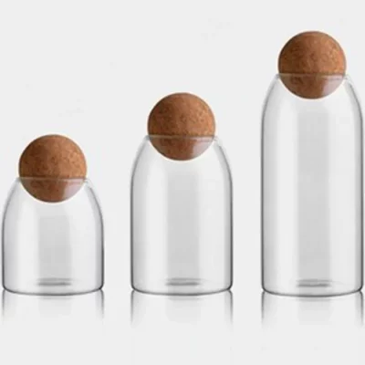 بانکه شیشه ای درب چوب پنبه ای ناتالی