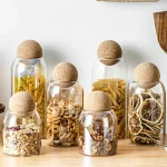 بانکه شیشه ای درب چوب پنبه ای ناتالی