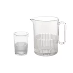 ست پارچ و لیوان شیشه ای شیاردار لیمون