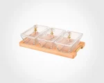 اردور خوری مستطیل دربدار پایه چوبی 3 عددی
