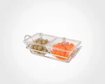 اردورخوری شیشه ای مربع استنددار دو خانه با درب اکرولیک
