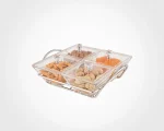 اردورخوری شیشه ای مربع استنددار چهارخانه با درب اکرولیک