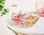 اردورخوری شیشه ای مستطیل استنددار دو خانه با درب اکرولیک
