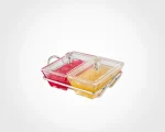 اردورخوری شیشه ای مستطیل استنددار دو خانه با درب اکرولیک