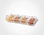اردورخوری شیشه ای مستطیل استنددار چهارخانه با درب اکرولیک