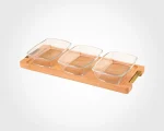 اردورخوری مستطیل پایه چوبی 3 عددی بزرگ2