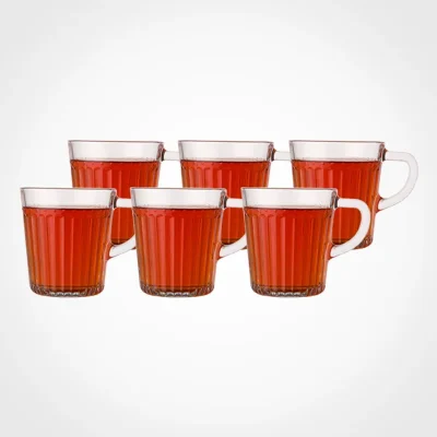 لیوان شیشه ای دسته دار 280 سی سی