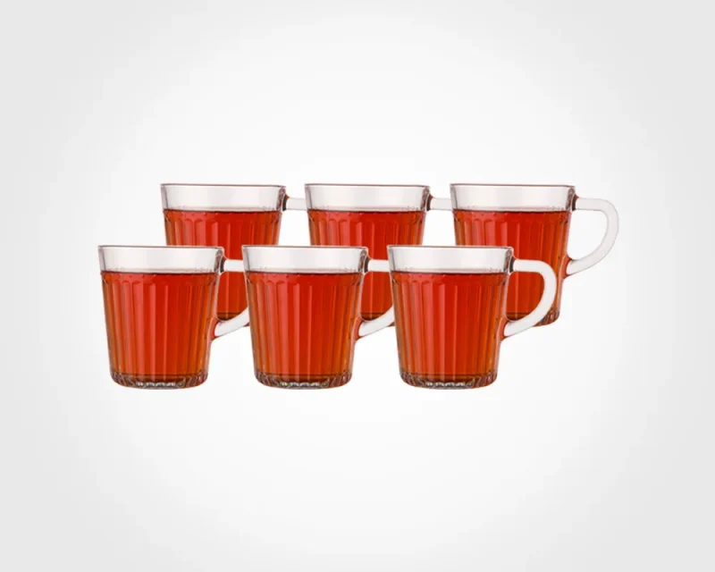 لیوان شیشه ای دسته دار 280 سی سی