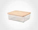 ظرف شیشه ای در چوبی 1.1 لیتر