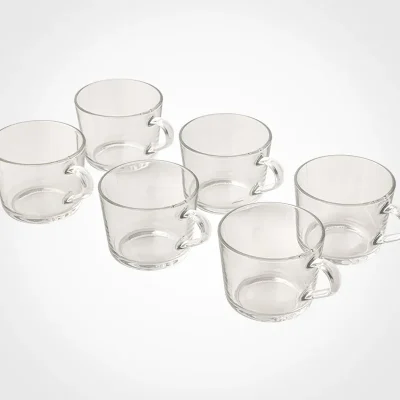 لیوان شیشه ای دسته دار 285 سی سی