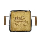 سینی مربع طرح دار چوبی کوثر