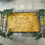 سینی طرح دار مستطیلی مشکی چوبی کوثر