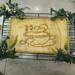 سینی کوچک طرح دار مستطیلی طلایی چوبی کوثر