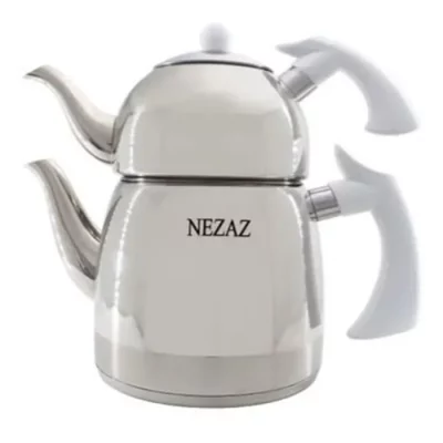 کتری و قوری 3 لیتر استیل Nezaz